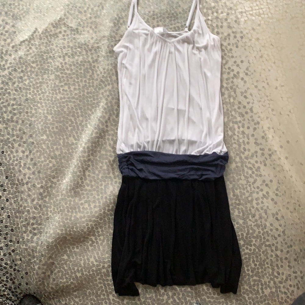 NWOT Lascana for Venus size S tank dress, white/charcoal/black